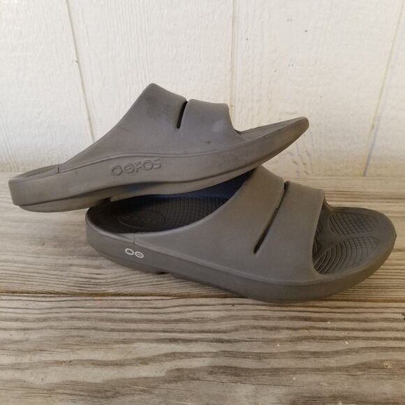 OOFOS Brown Recovery Slide Sandals Mens 9 Womens 11 main image 10